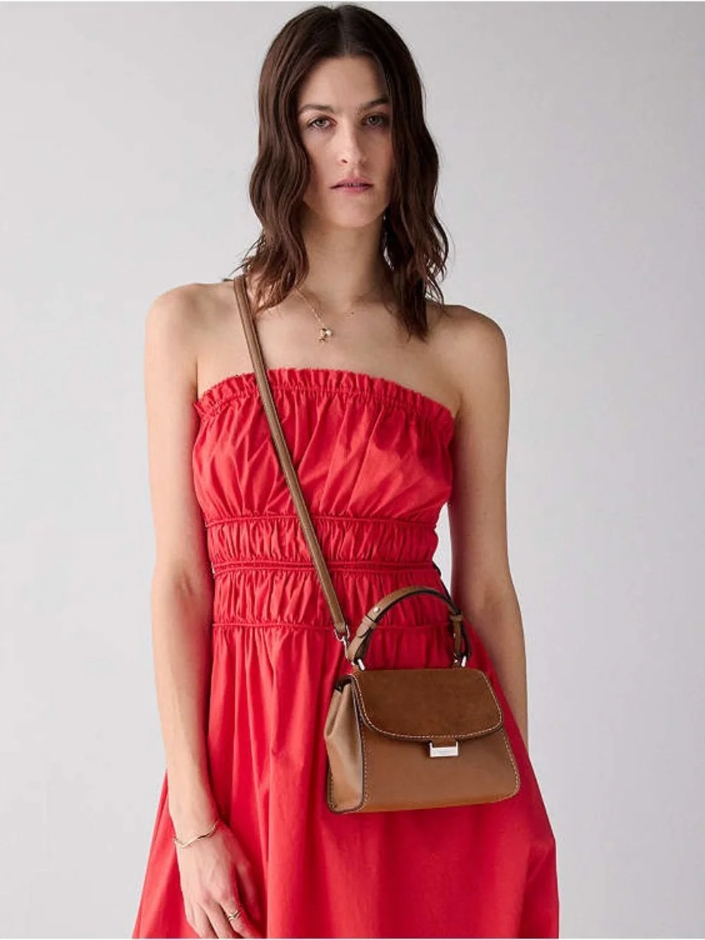 Kate Spade Riley Suede Small Top Handle Bag Warm Gingerbread